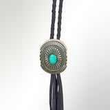American Darling ADJW107B Braided Genuine Leather Jewelry Necklace with Concho
