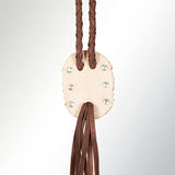 American Darling ADJW107C Braided Genuine Leather Jewelry Necklace with Concho