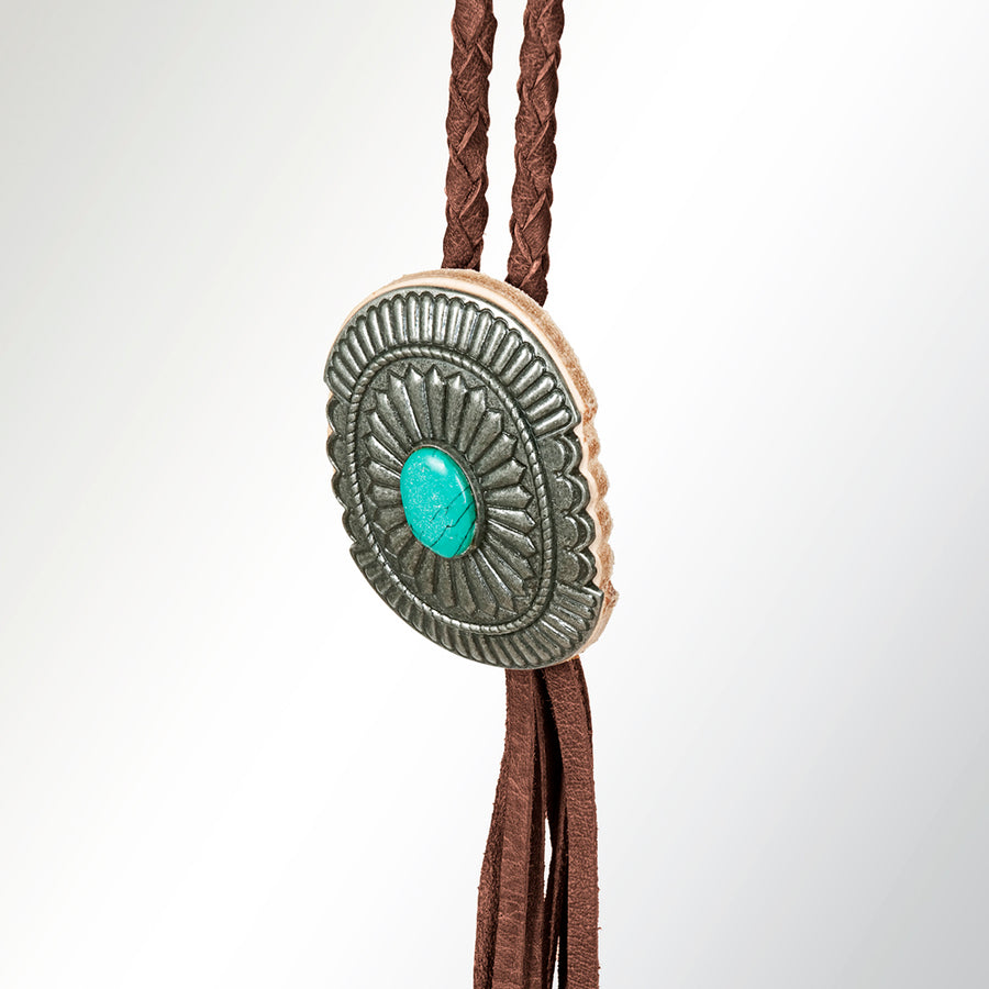 American Darling Braided Genuine Leather Jewelry Necklace with Concho Handmade Necklaces Timeless Piece for a Style