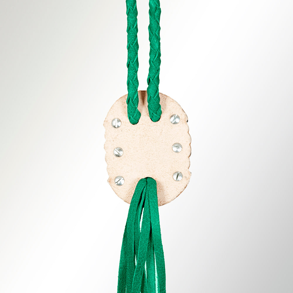 American Darling ADJW107D Braided Genuine Leather Jewelry Necklace with Concho