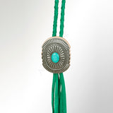 American Darling ADJW107D Braided Genuine Leather Jewelry Necklace with Concho