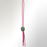 American Darling ADJW107E Braided Genuine Leather Jewelry Necklace with Concho