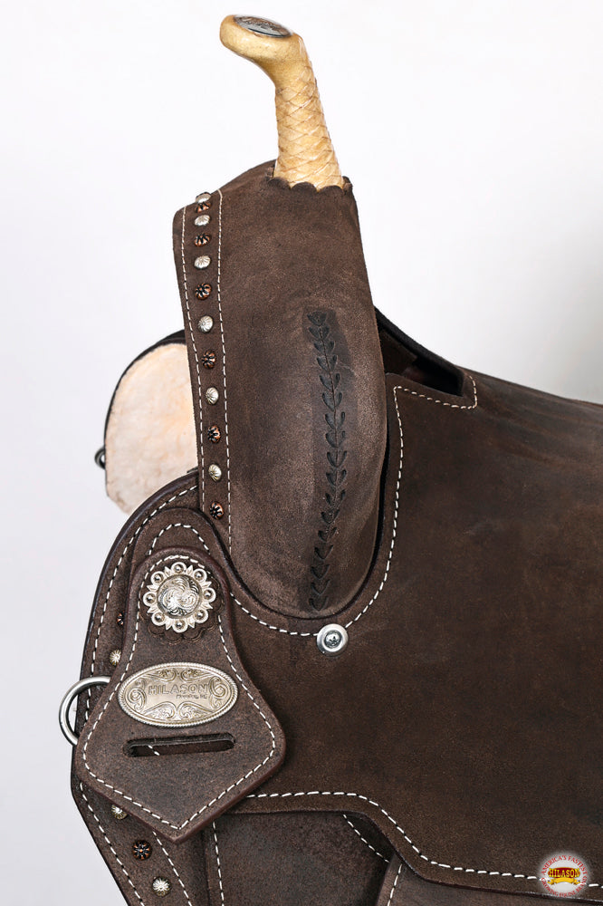HILASON Flex Tree Western Horse Saddle in American Leather Barrel Trail | for Horses