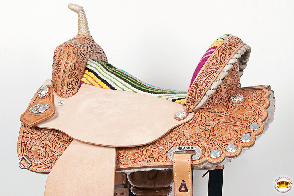 Flex Tree Western Horse Saddle American Leather Trail Barrel By Hilason