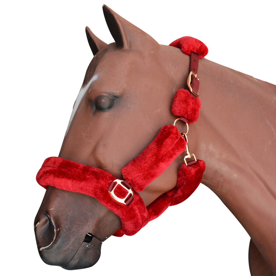 Hilason Comfort Fleece Nylon Horse Halter Maroon