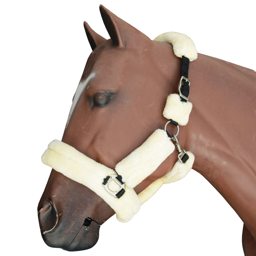 Hilason Comfort Fleece Nylon Horse Halter Natural