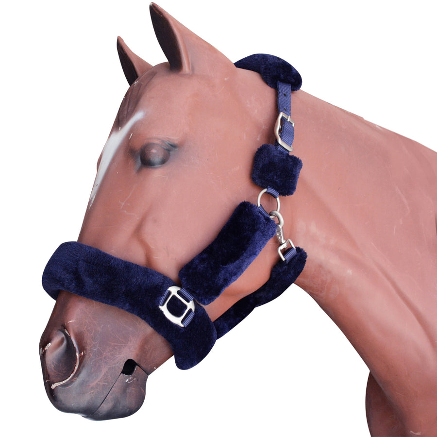 Hilason Comfort Fleece Nylon Horse Halter Navy