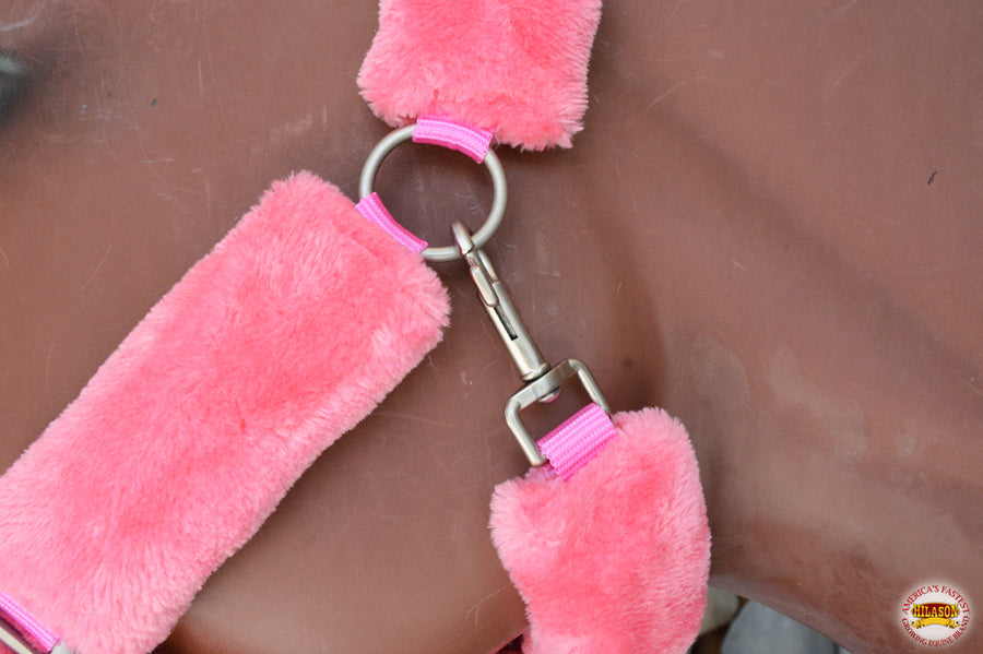 Hilason Comfort Fleece Nylon Horse Halter Pink