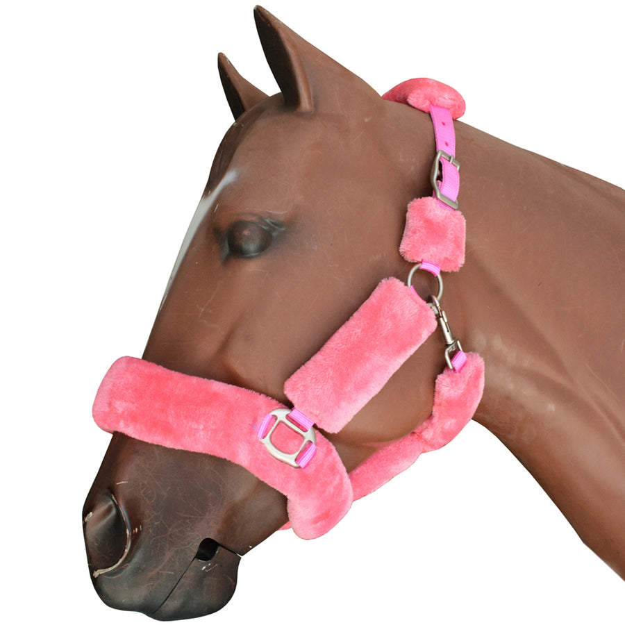 Hilason Comfort Fleece Nylon Horse Halter Pink