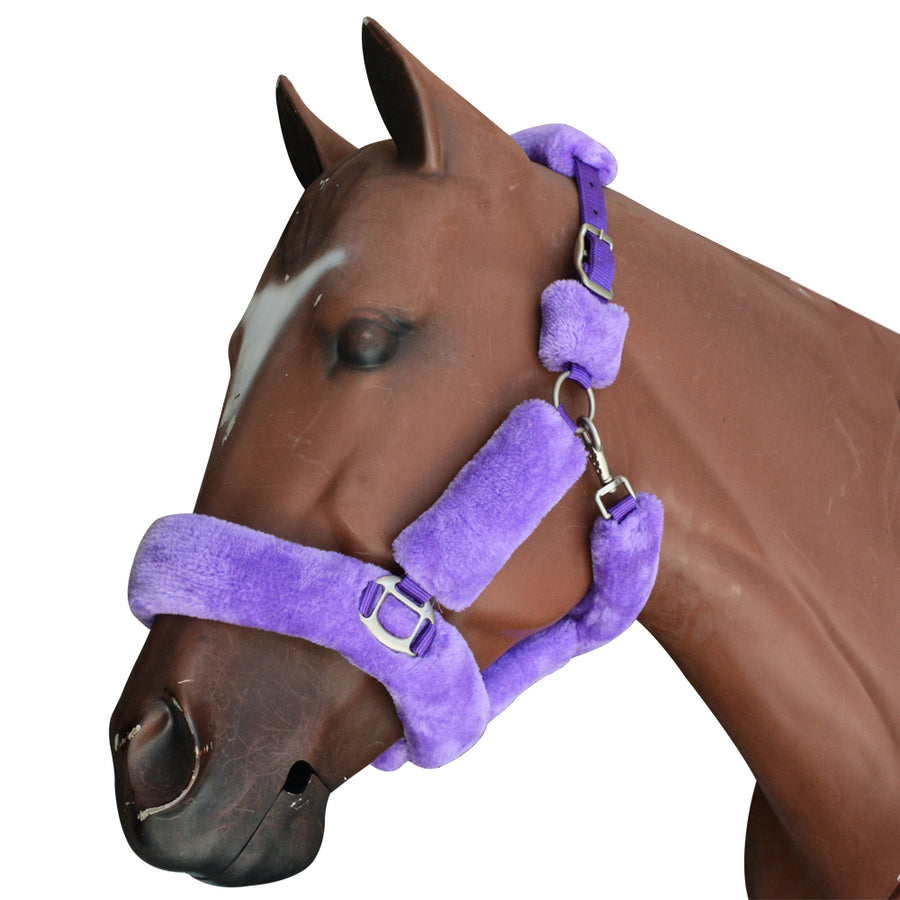 Hilason Comfort Fleece Nylon Horse Halter Purple