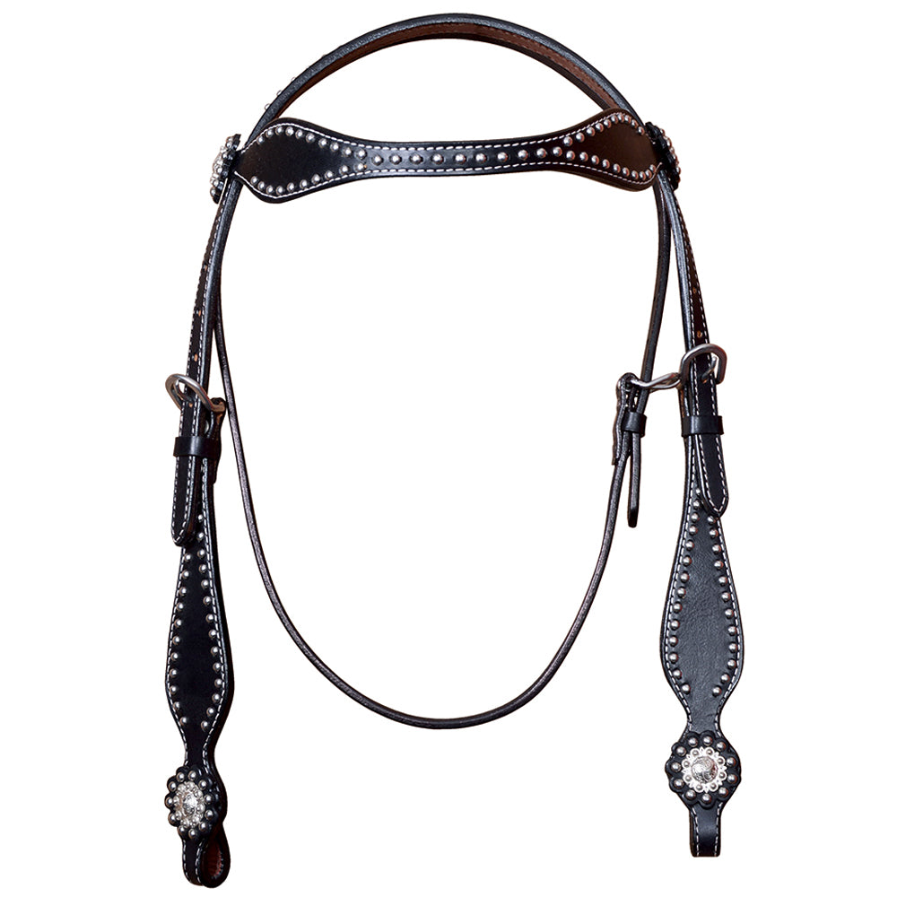 HILASON Western HorseConcho American Leather Headstall