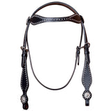 HILASON Western HorseConcho American Leather Headstall