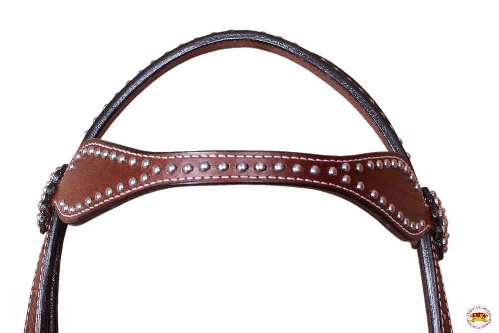 HILASON Western HorseConcho American Leather Headstall