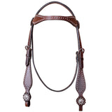 HILASON Western HorseConcho American Leather Headstall