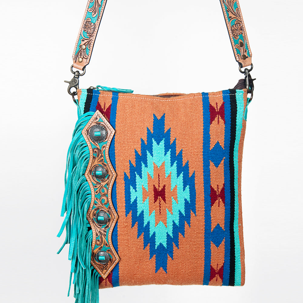 American Darling Large Crossbody Hand Tooled Saddle Blanket Genuine Leather Western Women Bag Handbag Purse | for Cute