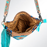 American Darling Large Crossbody Hand Tooled Saddle Blanket Genuine Leather Western Women Bag Handbag Purse | for Cute