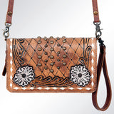 American Darling ADBG485Q Organiser Hand Tooled Genuine Leather Women Bag Western Handbag Purse