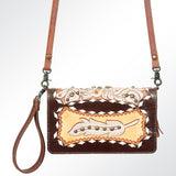 American Darling ORGANISER Upcycled Wool Genuine Leather women bag western handbag purse