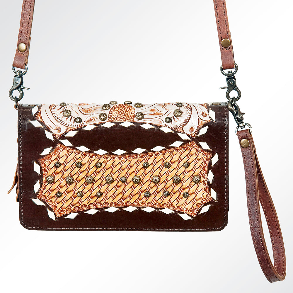 American Darling ORGANISER Upcycled Wool Genuine Leather women bag western handbag purse