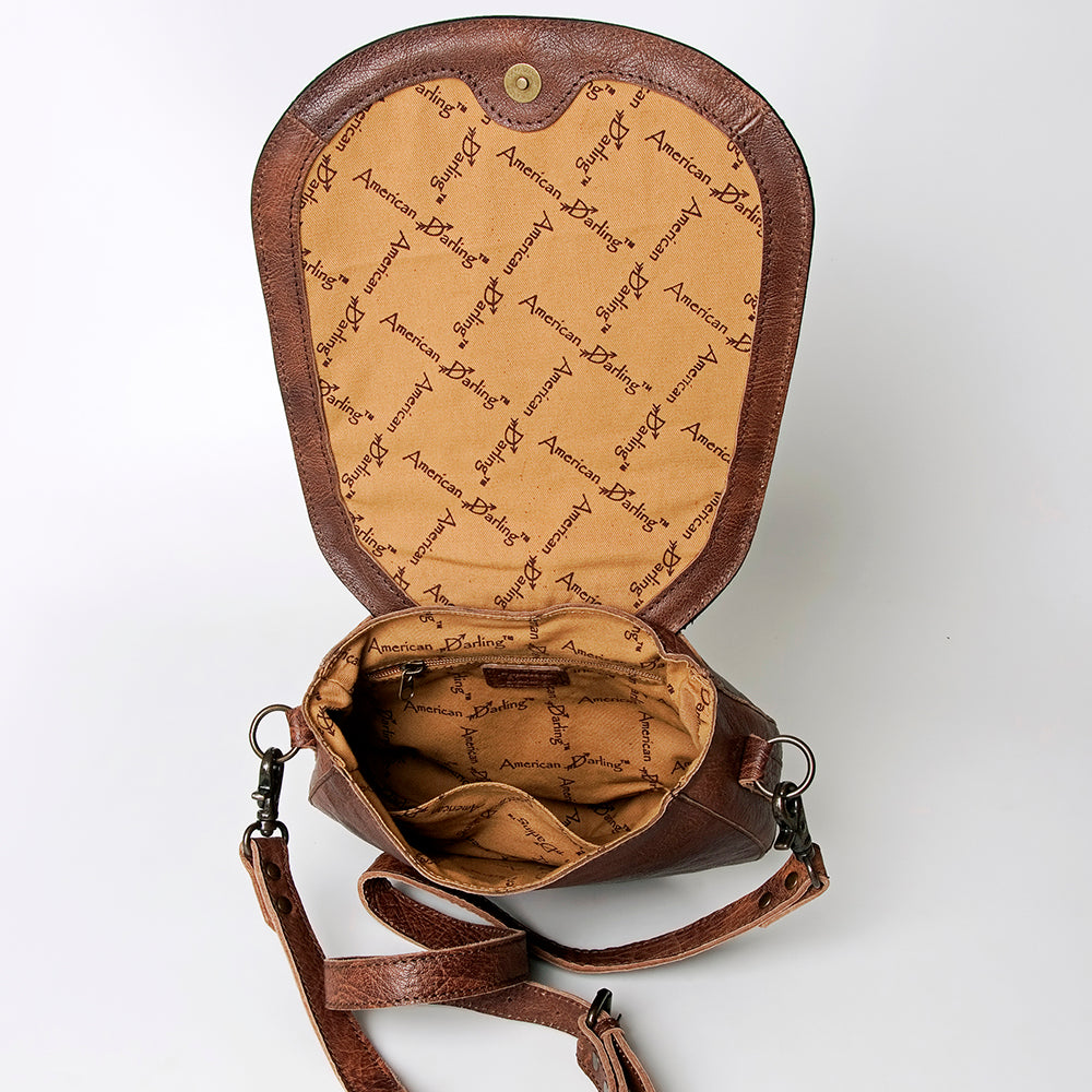 American Darling CrossBody Saddle Blanket Fabric Genuine Leather Western Women Bag Handbag Purse | for Cute Travel