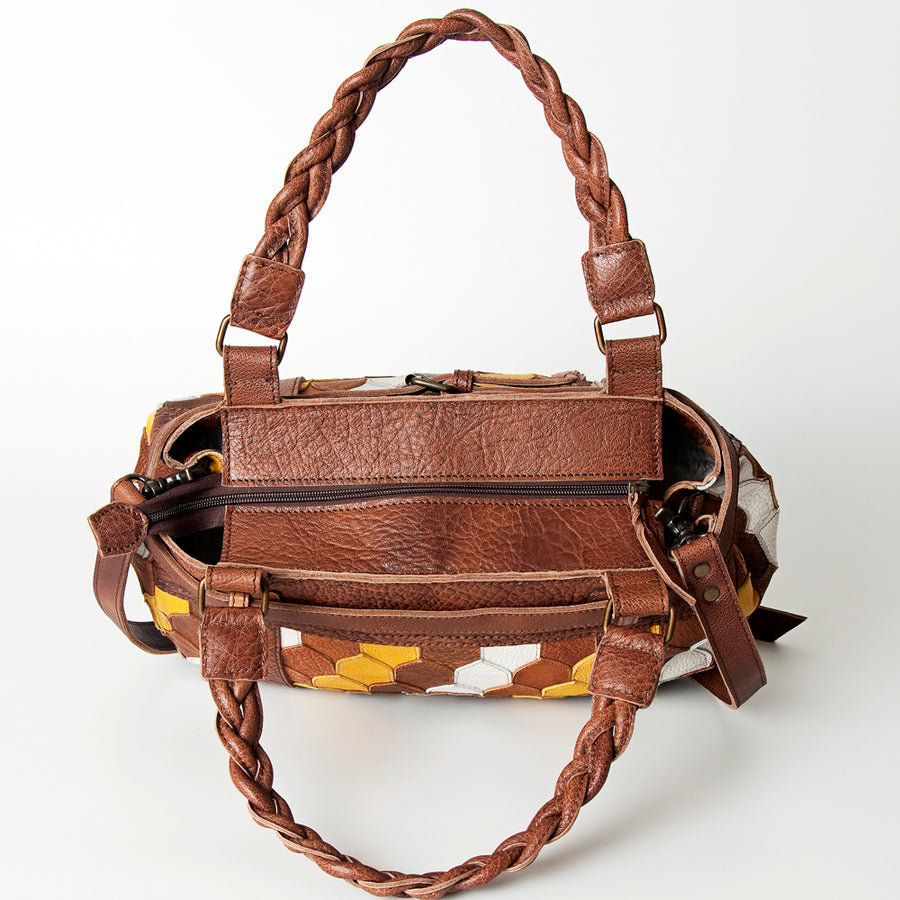 American Darling Tote Bag Genuine Leather Western Shoulder Purse with Braided Handle and YKK Zipper