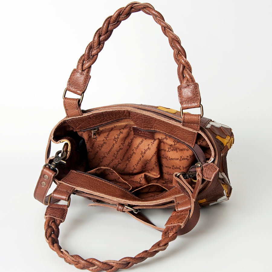 American Darling Tote Bag Genuine Leather Western Shoulder Purse with Braided Handle and YKK Zipper