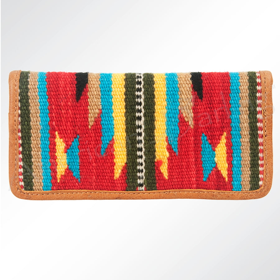 American Darling Hand Woven Saddle Blanket and Leather Western Clutch Bag - Uhorse