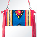 American Darling Cross Body Saddle Blanket Fabric Genuine Leather Western Women Bag Handbag Purse |College Casual Travel Bags