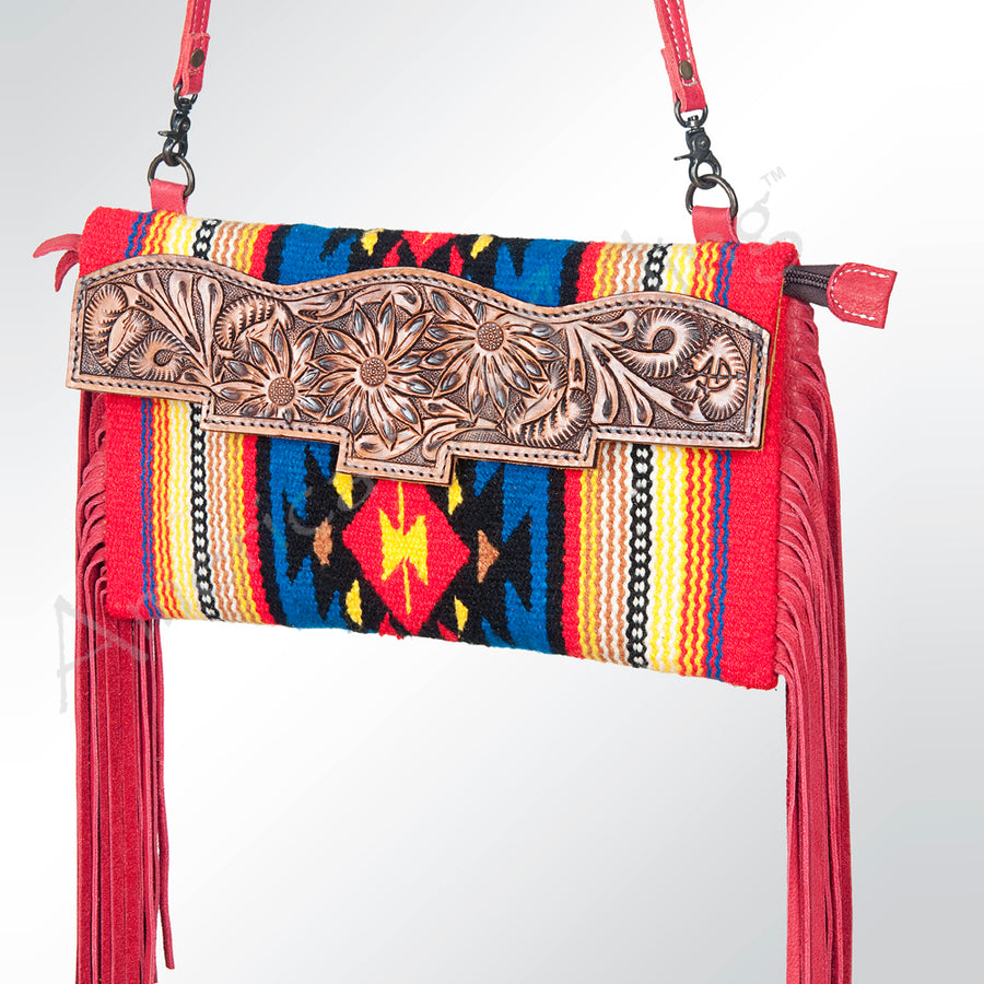 American Darling Hand Tooled Floral and Saddle Blanket Western Small Cross body Bag - Uhorse