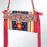 American Darling Cross Body Saddle Blanket Fabric Genuine Leather Western Women Bag Handbag Purse |College Casual Travel Bags