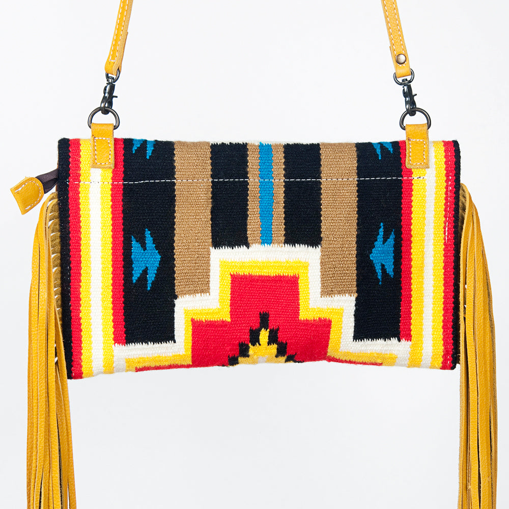 American Darling Cross Body Saddle Blanket Fabric Genuine Leather Western Women Bag Handbag Purse |College Casual Travel Bags