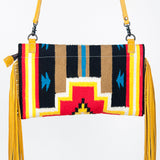 American Darling Cross Body Saddle Blanket Fabric Genuine Leather Western Women Bag Handbag Purse |College Casual Travel Bags
