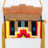 American Darling Cross Body Saddle Blanket Fabric Genuine Leather Western Women Bag Handbag Purse |College Casual Travel Bags