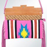 American Darling Cross Body Saddle Blanket Fabric Genuine Leather Western Women Bag Handbag Purse |College Casual Travel Bags