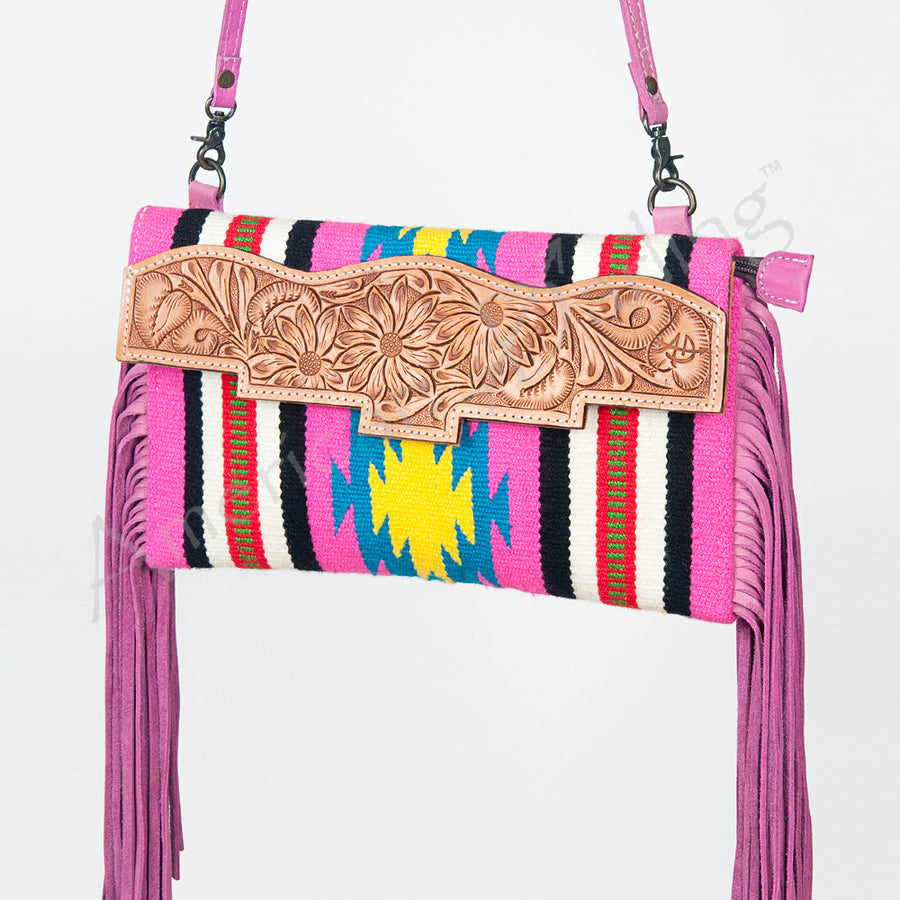 American Darling Hand Tooled Floral and Saddle Blanket Western Small Cross body Bag - Uhorse