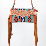 American Darling Cross Body Saddle Blanket Fabric Genuine Leather Western Women Bag Handbag Purse |College Casual Travel Bags