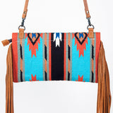American Darling Cross Body Saddle Blanket Fabric Genuine Leather Western Women Bag Handbag Purse |College Casual Travel Bags