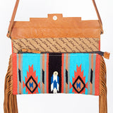 American Darling Cross Body Saddle Blanket Fabric Genuine Leather Western Women Bag Handbag Purse |College Casual Travel Bags