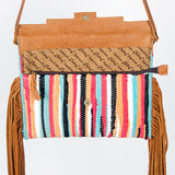 American Darling Cross Body Saddle Blanket Fabric Genuine Leather Western Women Bag Handbag Purse |College Casual Travel Bags