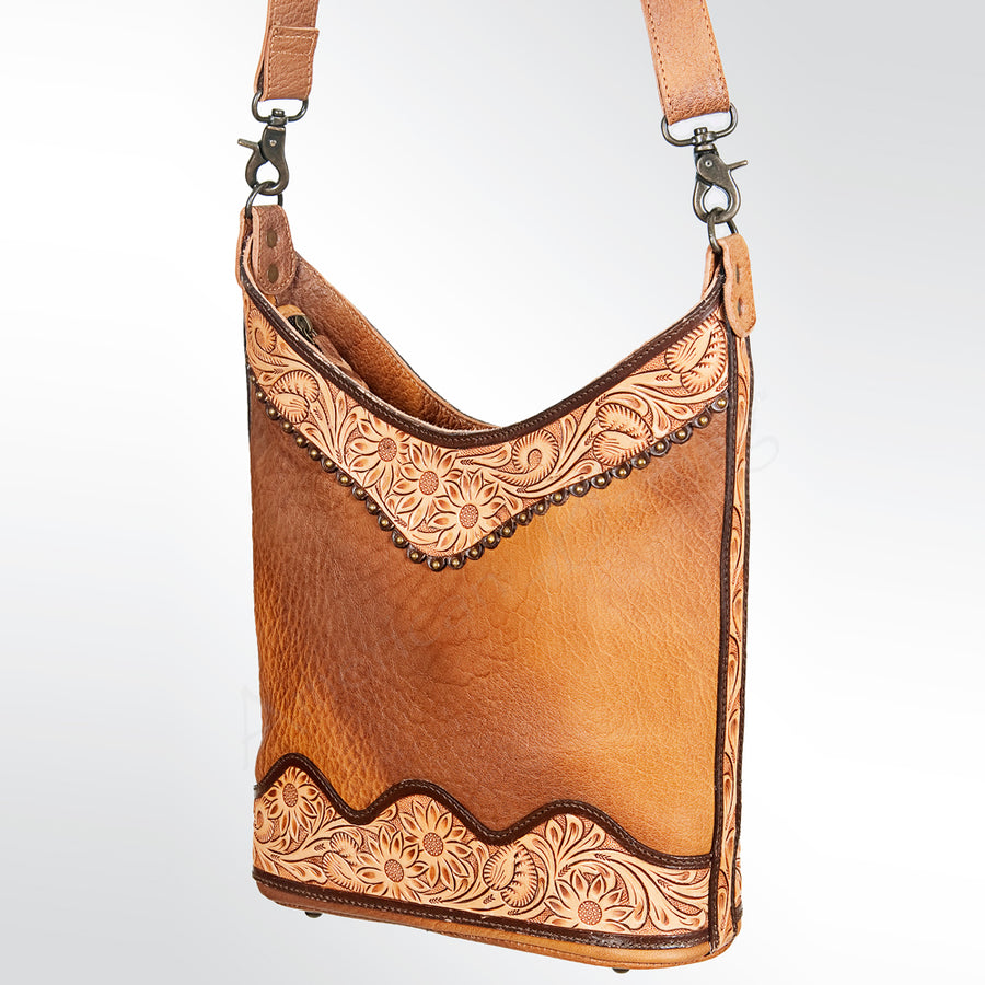 American Darling Handcrafted Hand Tooled Leather Western Hobo Bag - Uhorse
