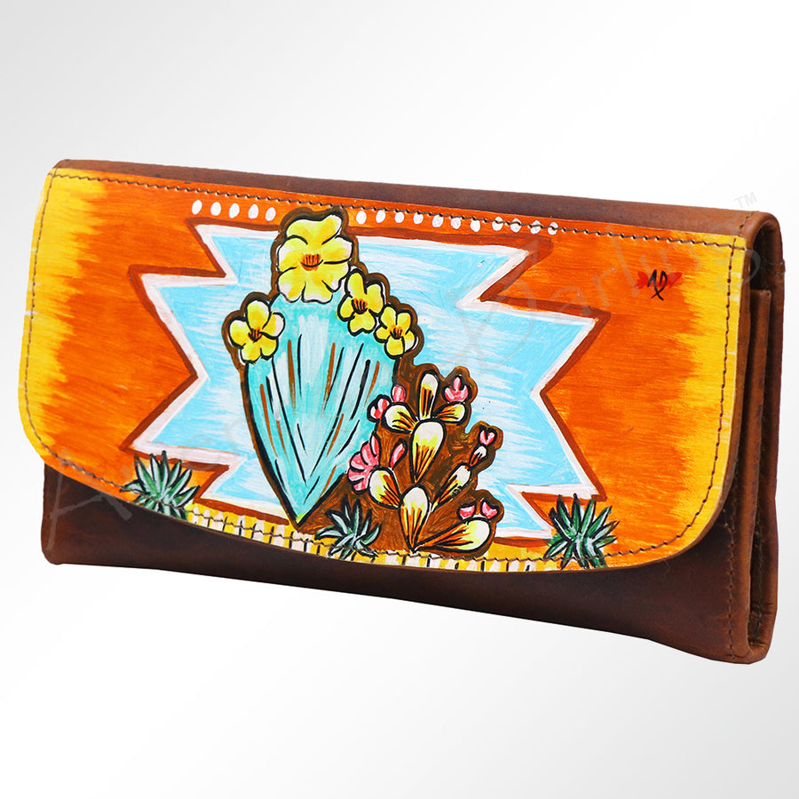 American Darling Hand-Painted Western Leather Wallet - Uhorse