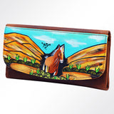 American Darling Wallet Hair on Full Grain Genuine Leather Western Women Bag | Handbag Purse Travel Clutch