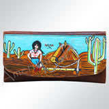 American Darling Wallet Hair on Full Grain Genuine Leather Western Women Bag | Handbag Purse Travel Clutch