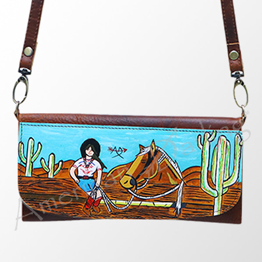 American Darling Hand-Painted Western Leather Small Cross body Bag - Uhorse