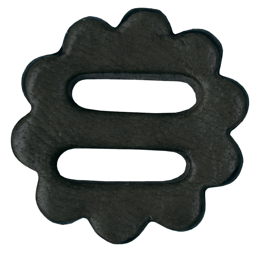 06 Pc. Hilason Slotted Scalloped Leather Rosette Concho Saddle Black 1-1/4" - Uhorse