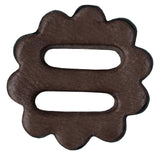 Hilason Slotted Scalloped Leather Rosette Concho Saddle Tack Brown 1-1/4