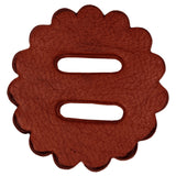 Hilason Slotted Scalloped Leather Rosette Concho Saddle Tack Mahogany 1-3/4"