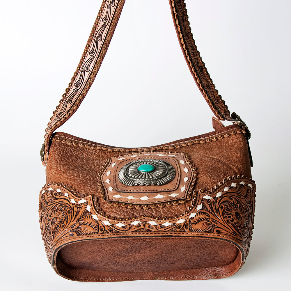 American Darling Hobo Hand Tooled Hair on Genuine Leather Western Women Bag | Handbag Purse Bags for Wallet Cute