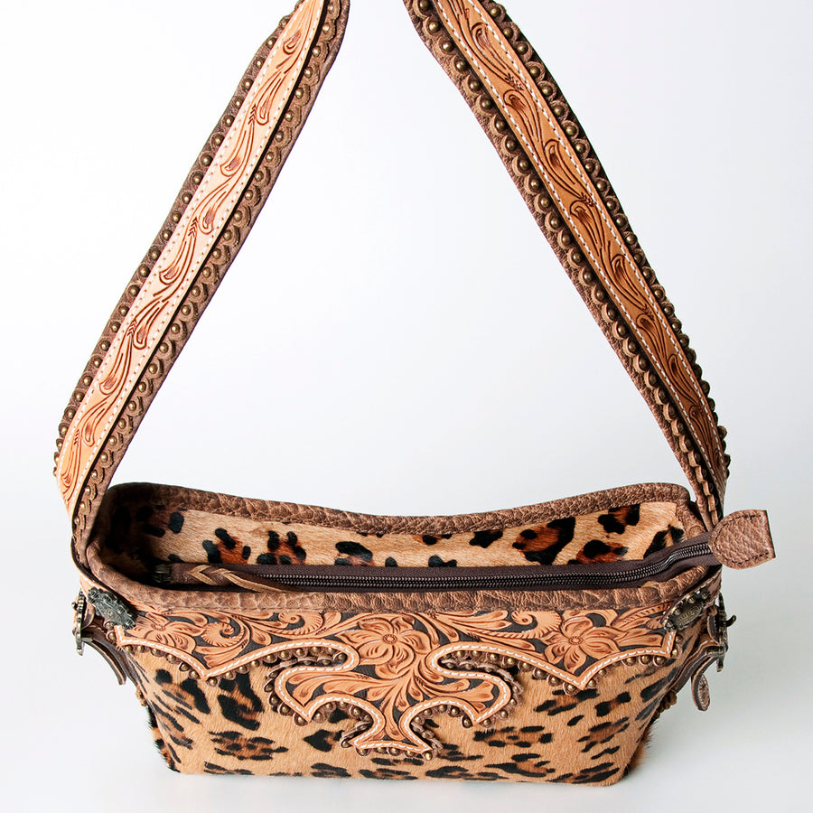 American Darling Hobo Bag Western Hand Tooled Floral Genuine Leather Purse with Rivetted Detail and YKK Zipper for Women