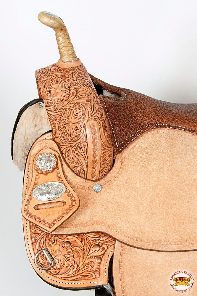 Flex Tree Western Horse Saddle In American Leather Barrel Trail By Hilason